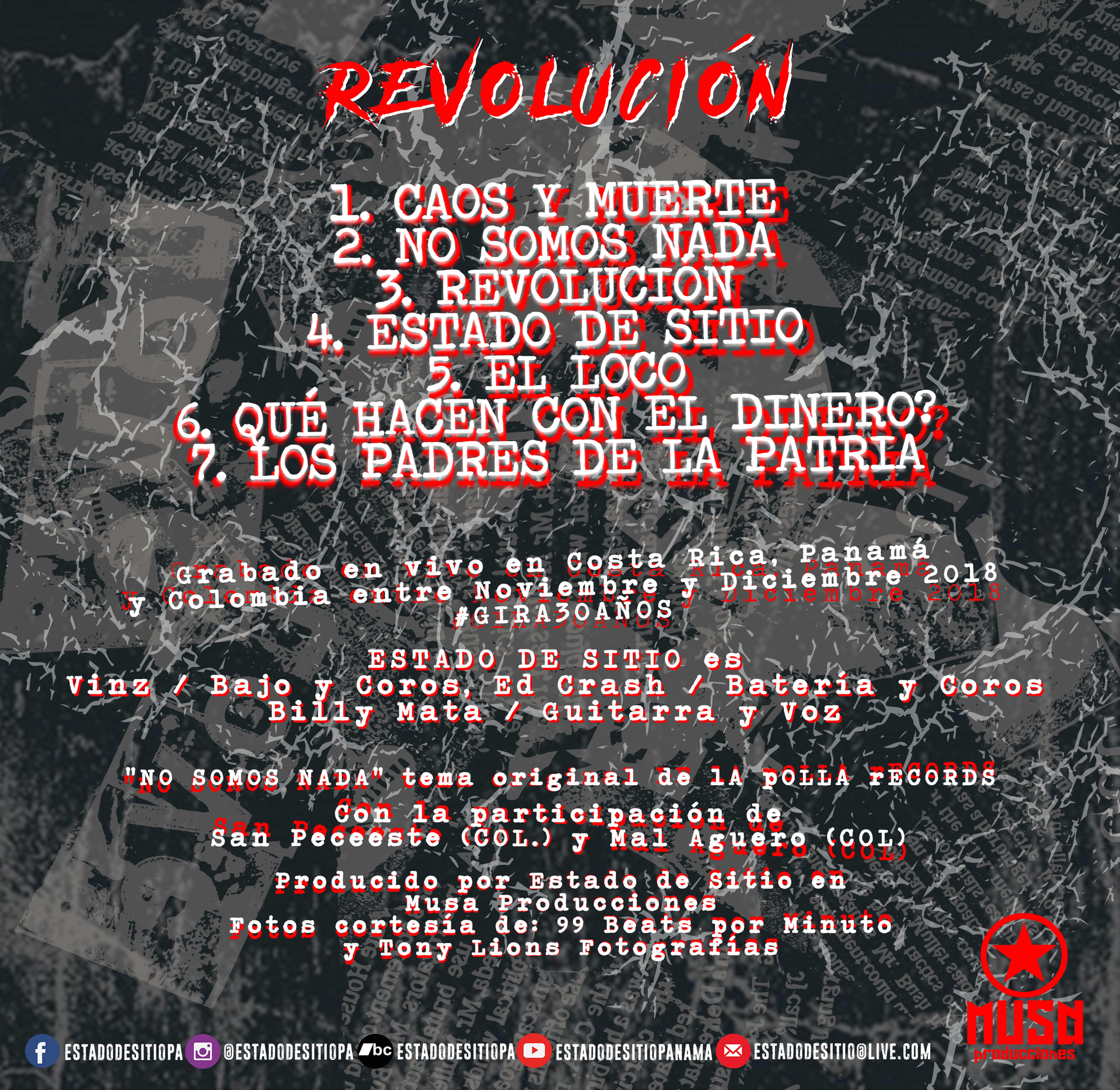 Contraportada CD Revolución En Vivo